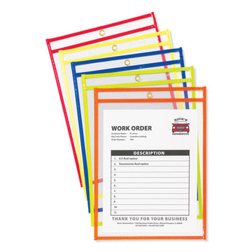 C-Line® Stitched Shop Ticket Holders, Neon, Assorted 5 Colors, 75", 9 X 12, 10-pack freeshipping - TVN Wholesale